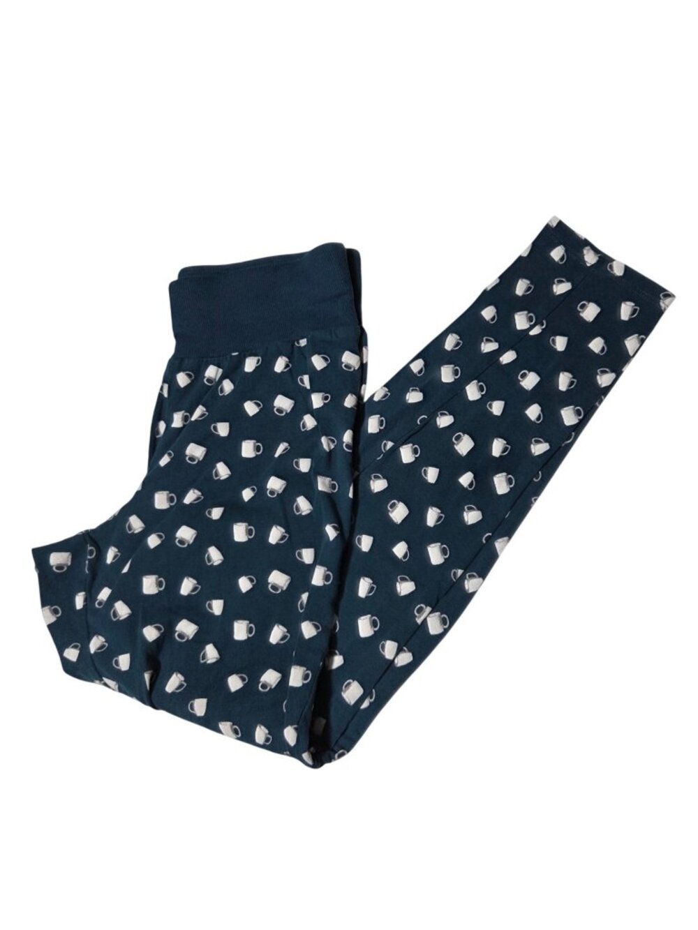 Sleep By Cacique Coffee Mug Print Pajama Pants Size 12 Navy Blue Sleepwear